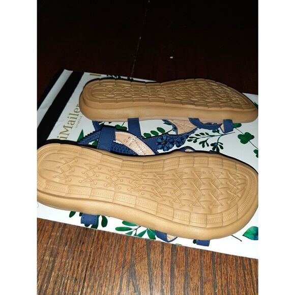 New Size 8 (40) Blue Embellished Harence Summer Casual Dressy Sandals Sh… - Picture 6 of 6